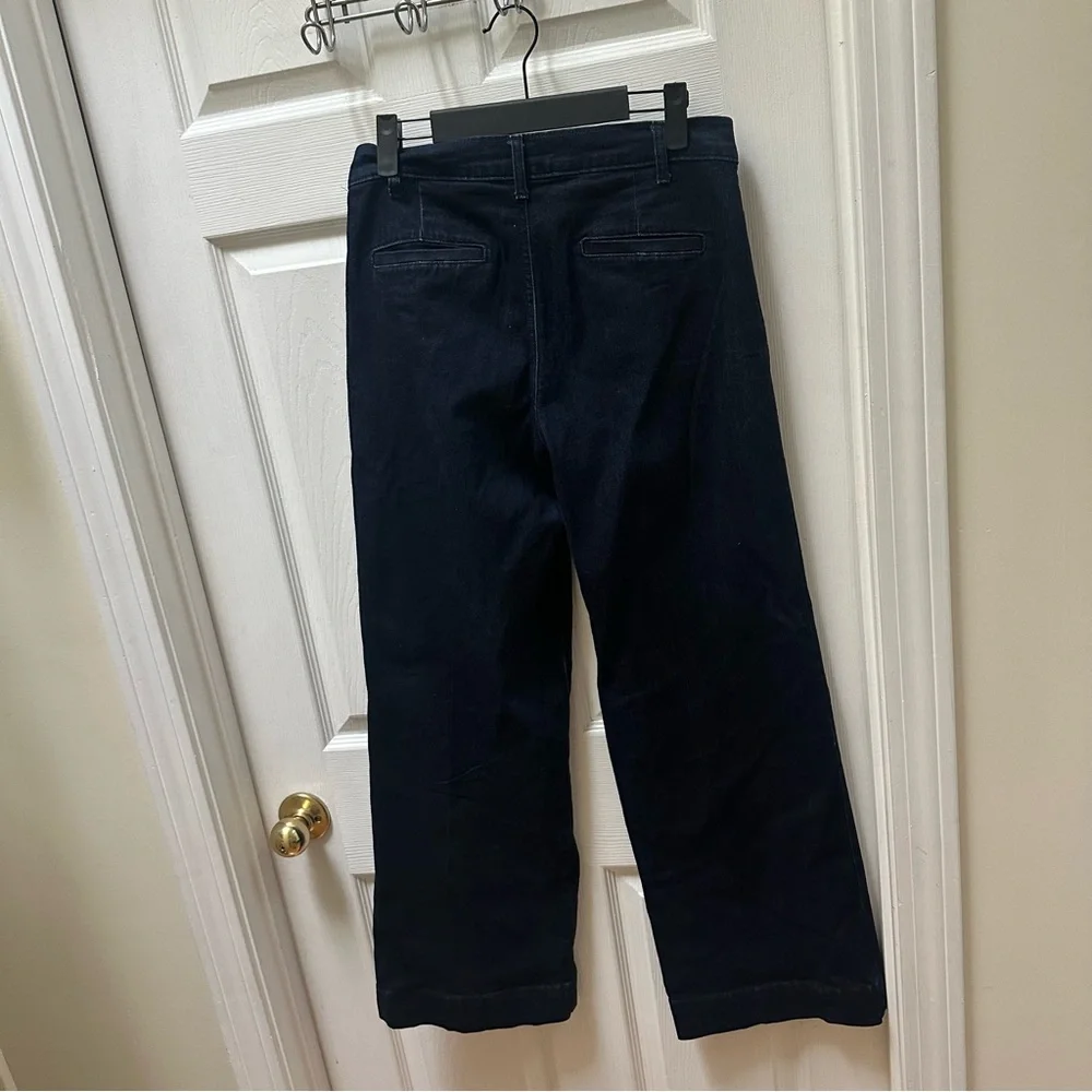 Banana Republic high rise wide leg dark blue jeans 28 6 front pockets